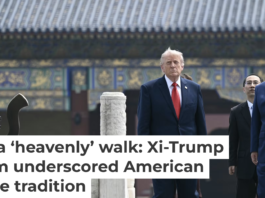 China’s President Xi Jinping and U.S. President Donald Trump visit the Temple of Heaven in Beijing on May 14, 2026. Brendan Smialowski/Getty Images